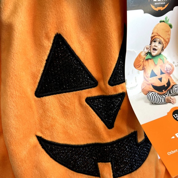 Baby Plush Jack O Lantern Pumpkin Halloween Costume Pullover 12-18 M Hyde EEK - Picture 4 of 7